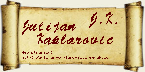 Julijan Kaplarović vizit kartica